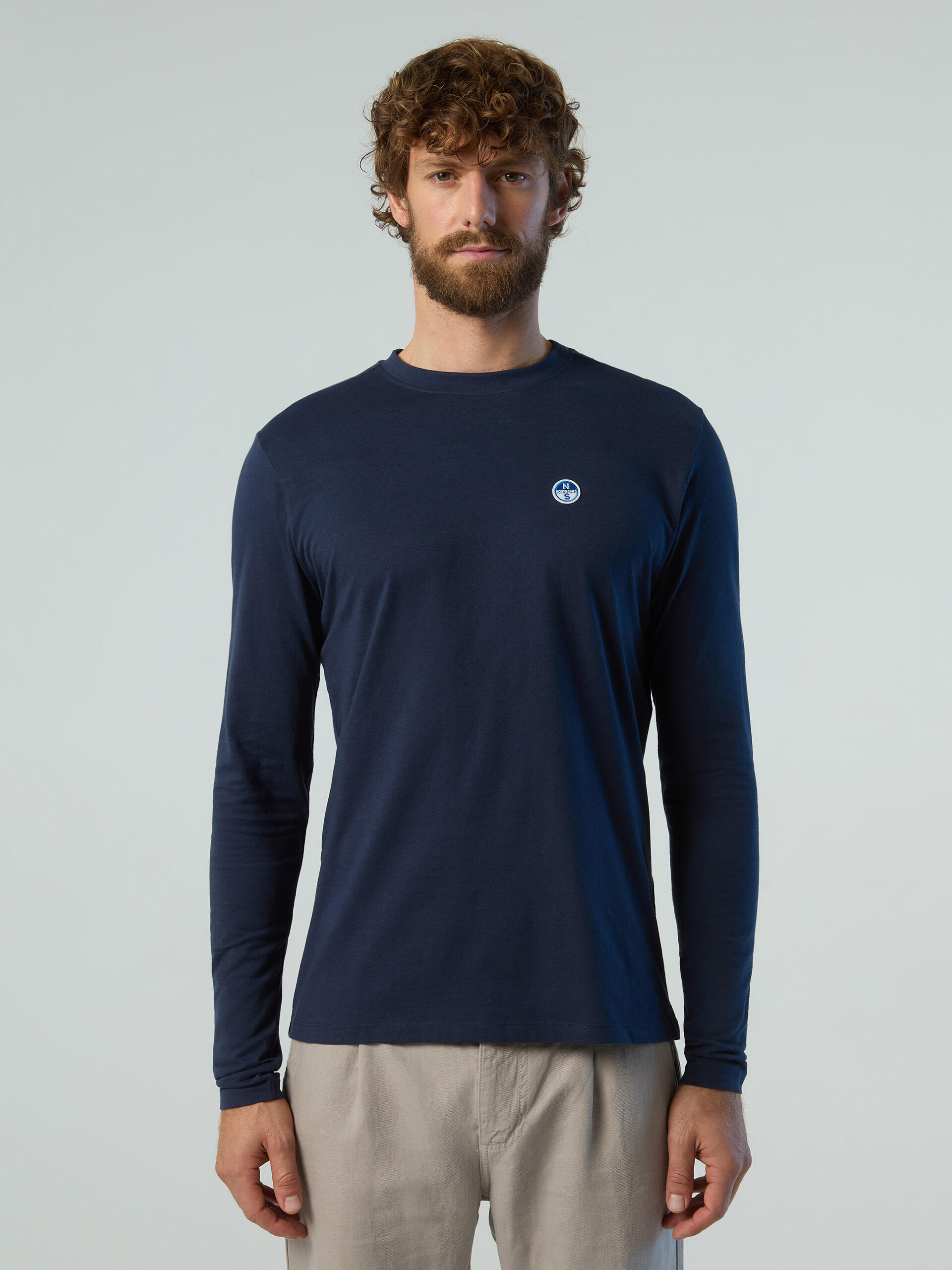 NORTH SAILS T-shirt a maniche lunghe con patch logo da uomo
