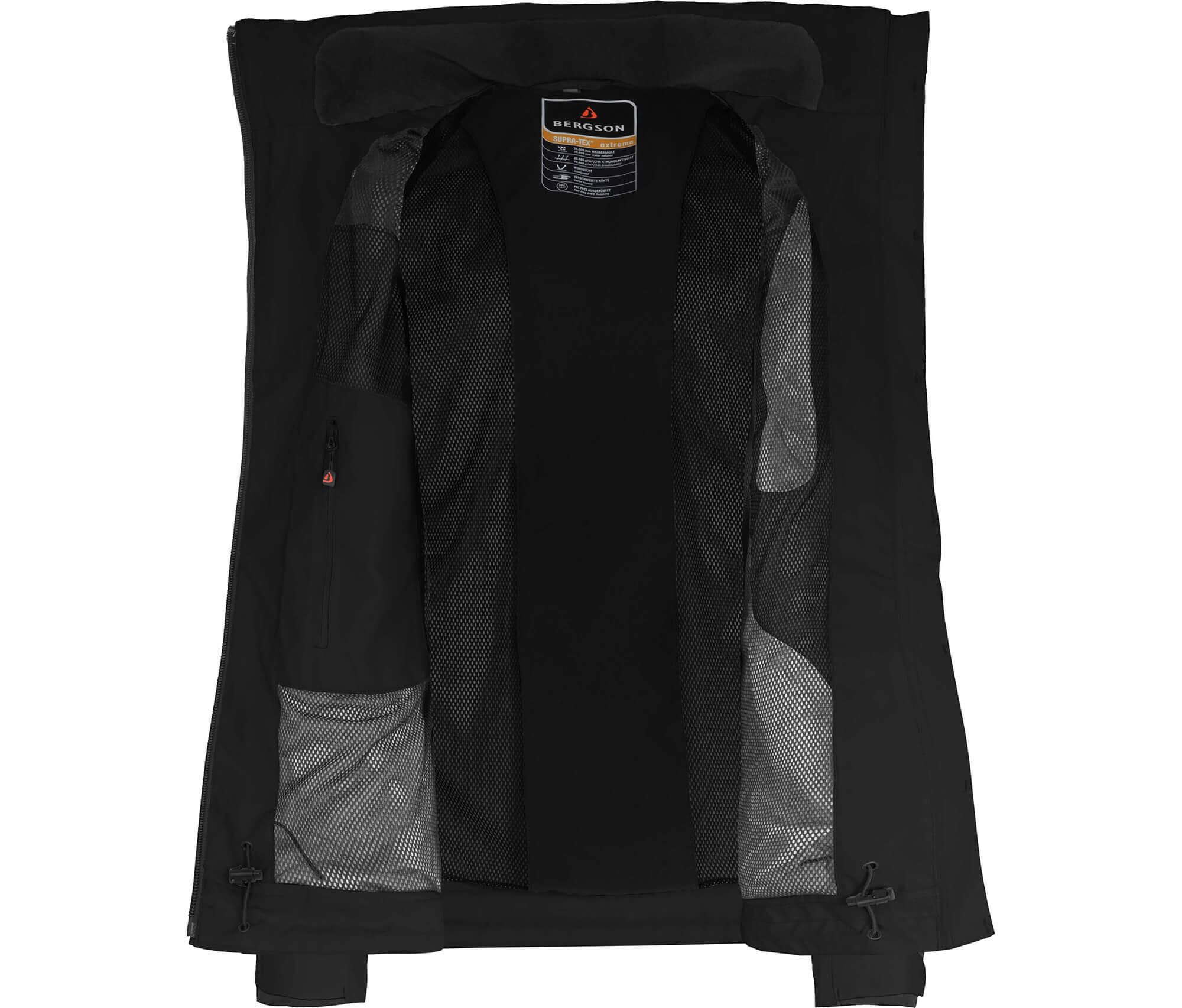 Regenjacke Fleece Innenjacke, 20000 mm Wassersäule Schwarz 5/7