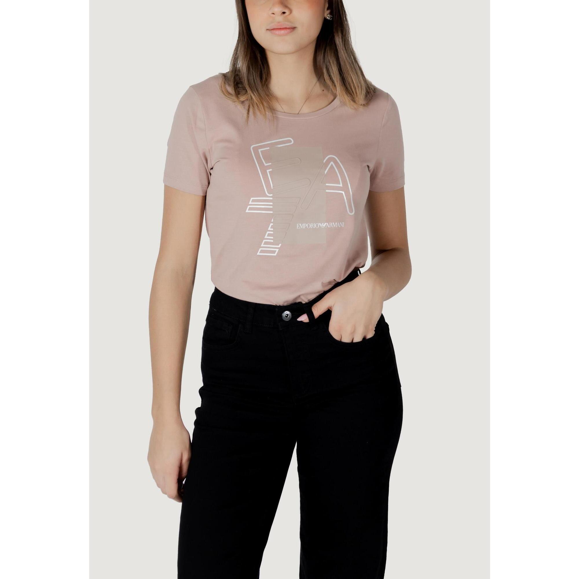 Ea7 - T-shirt Crop Top  Femme Rose - T-shirt Crop Top - Rose - Decathlon