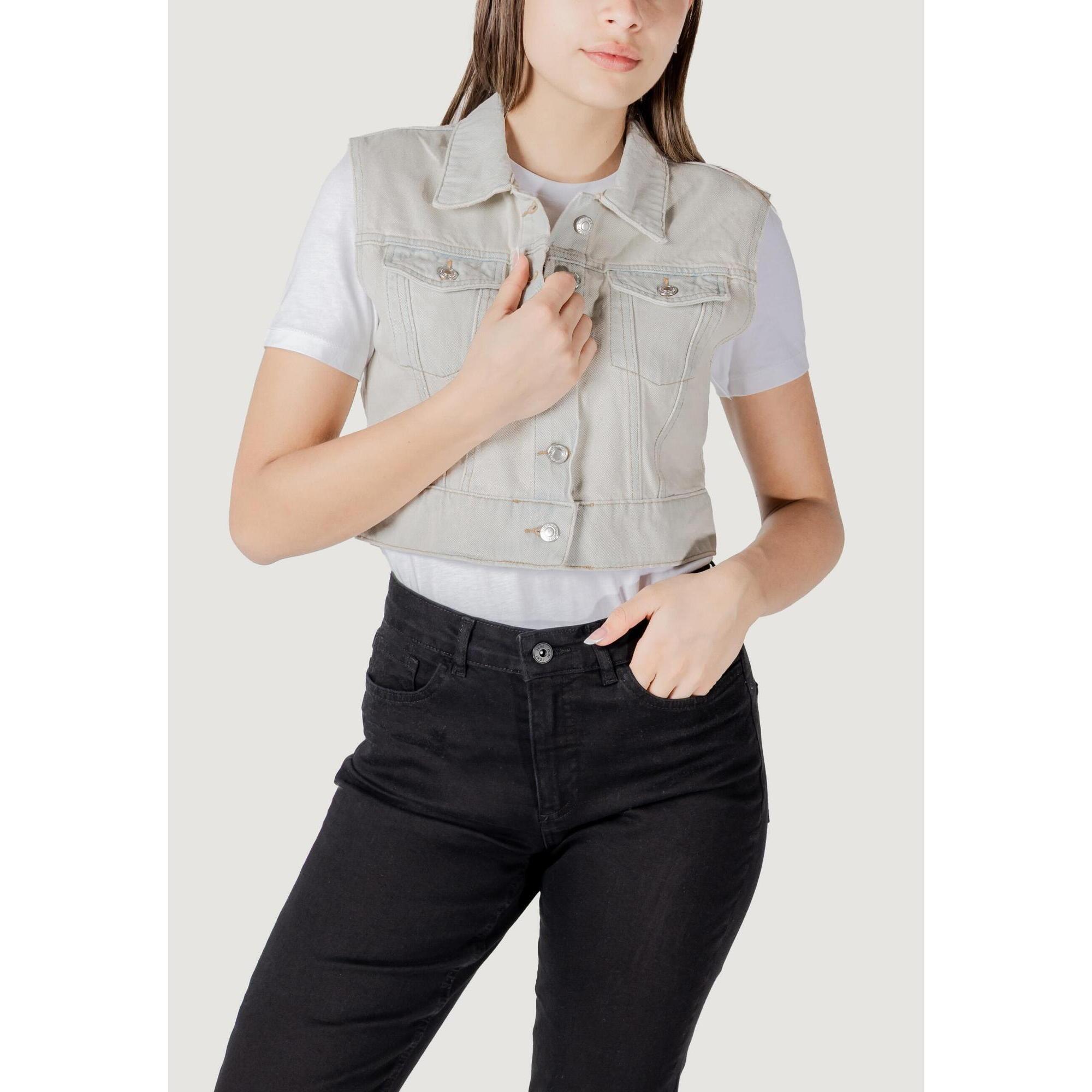 Only - Veste Onlbeverly Vest Tint Bleach Dnm Red Tai Femme Bleu - Veste - Bleu - Decathlon