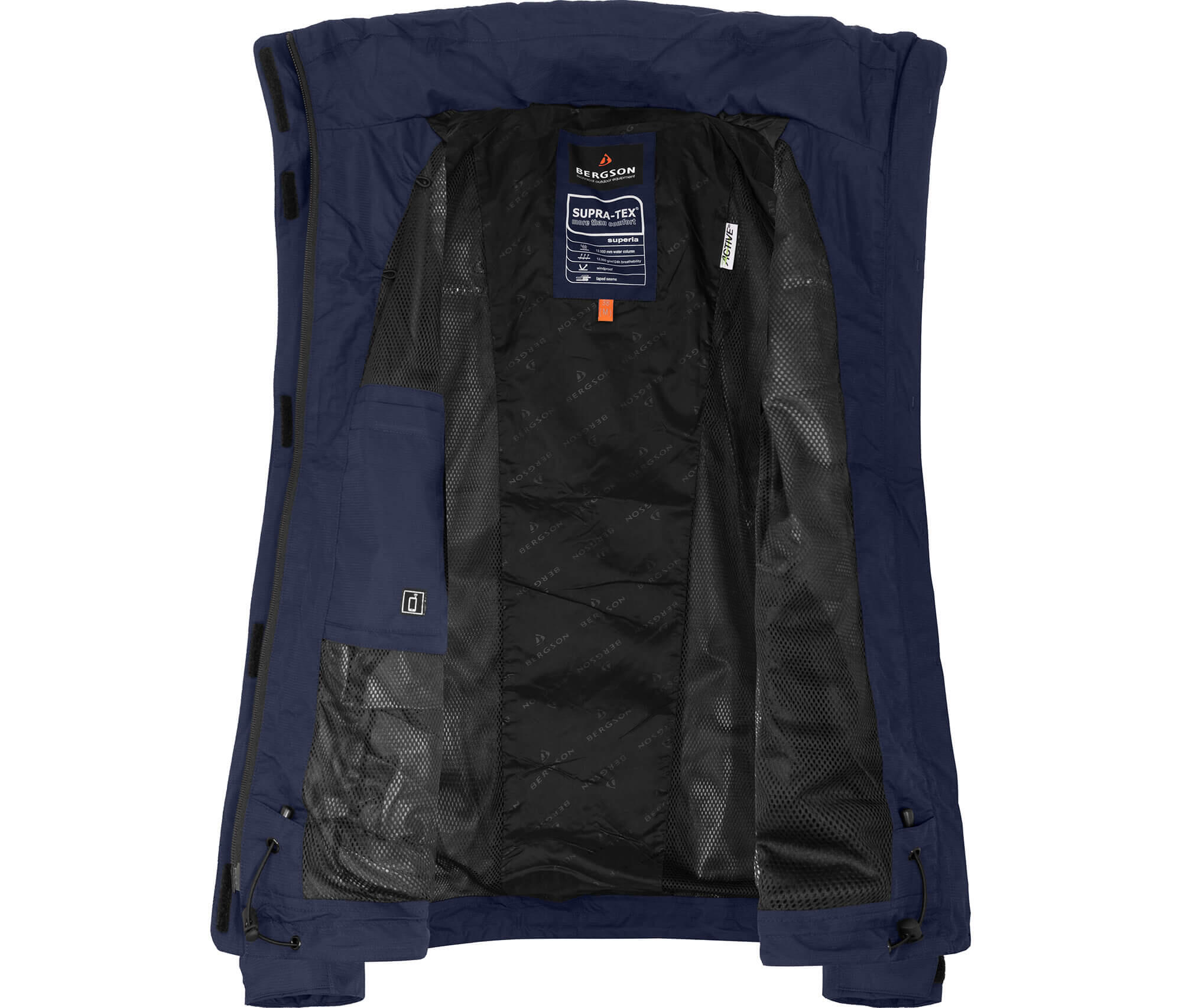Regenjacke Netzfutter, 12000 mm Wassersäule blau 5/6