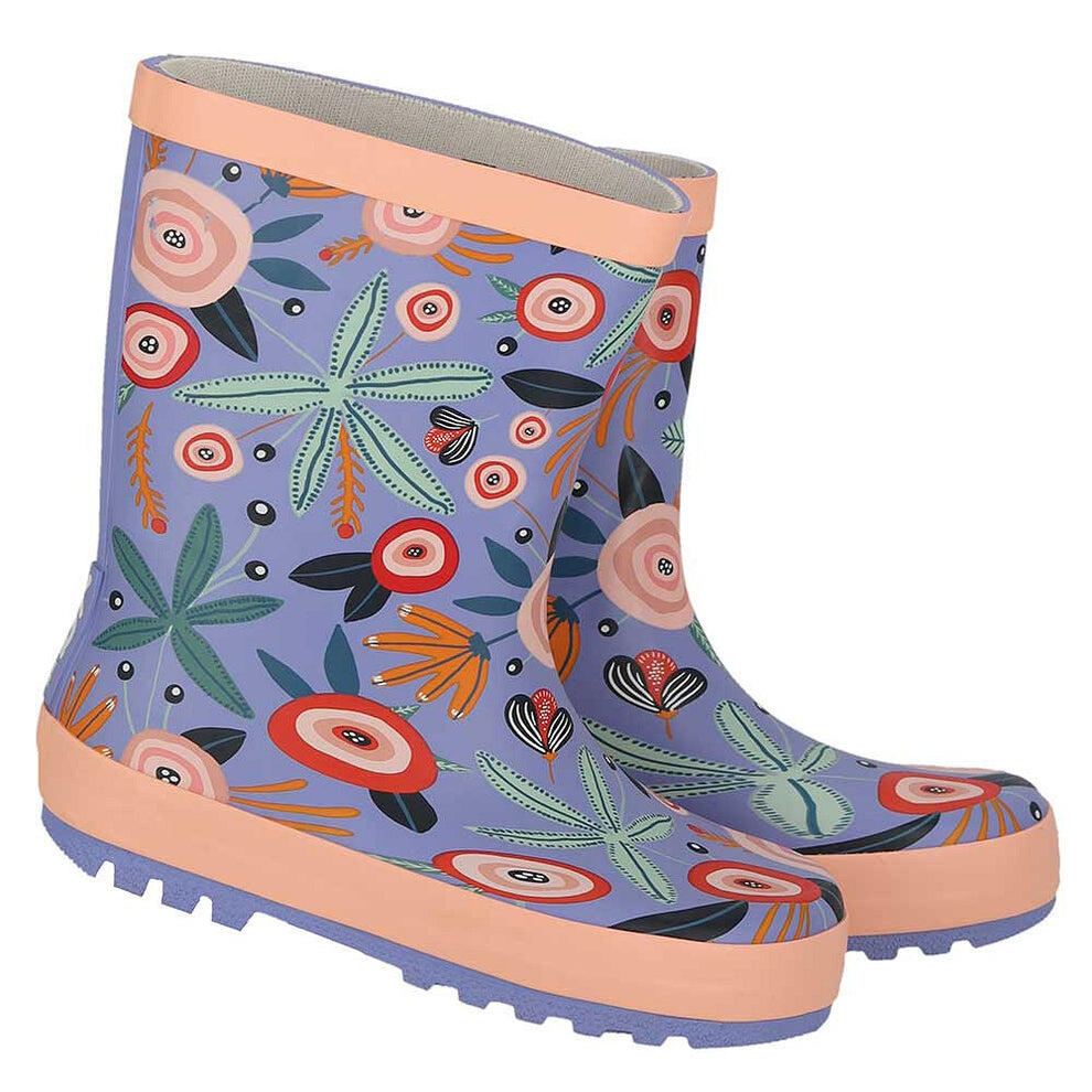 Hoge regenlaarzen kids - Bloemenprint 2/4