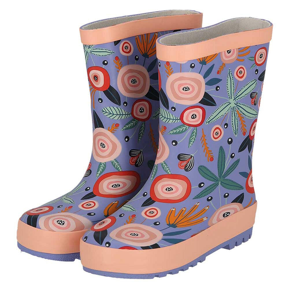 Hoge regenlaarzen kids - Bloemenprint 1/4