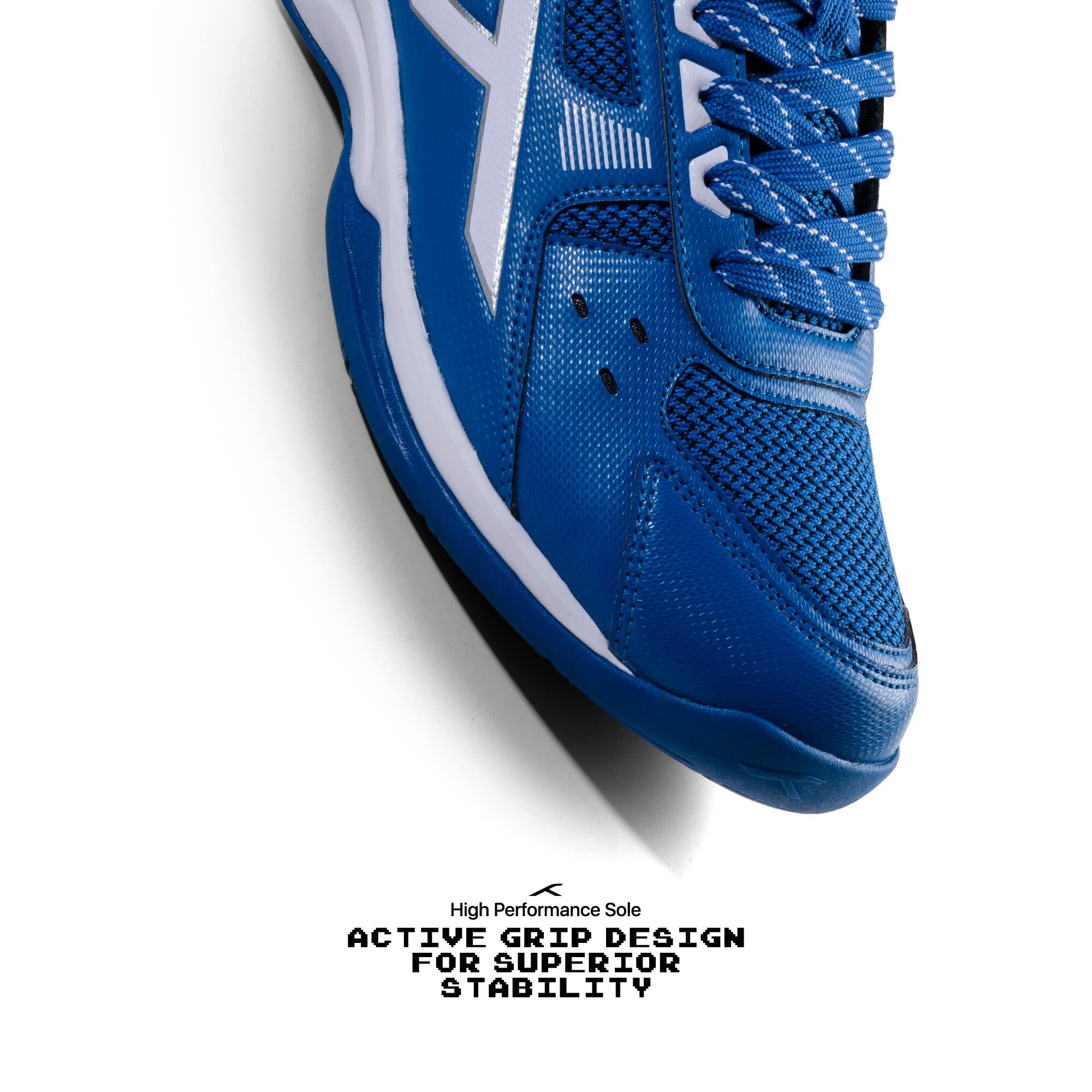 HUNDRED Raze Badminton Schuhe für Herren (Blau/Weiß, UK 1/US 2/EU 35) 7/7