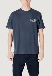 t-shirt crop top NEW YORK SCRIPT TEE HOMME BLEU FONCE