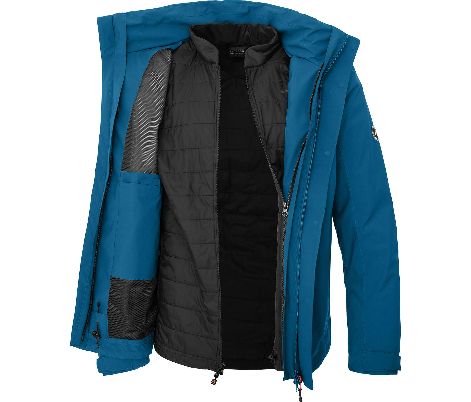Regenjacke mit Innen-Steppjacke, 20000mm Wassersäule Blau 5/7