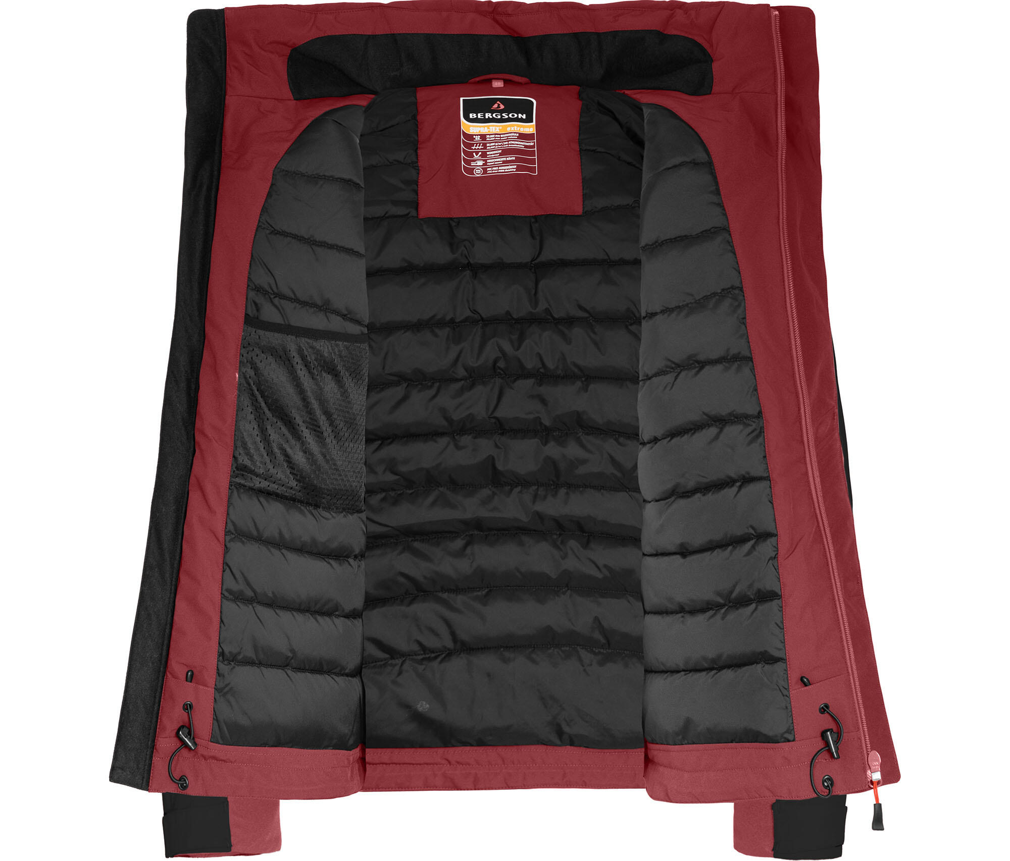 Winter-Regenjacke warm wattiert, 20000 mm Wassersäule, Innen Steppung Rot 5/6