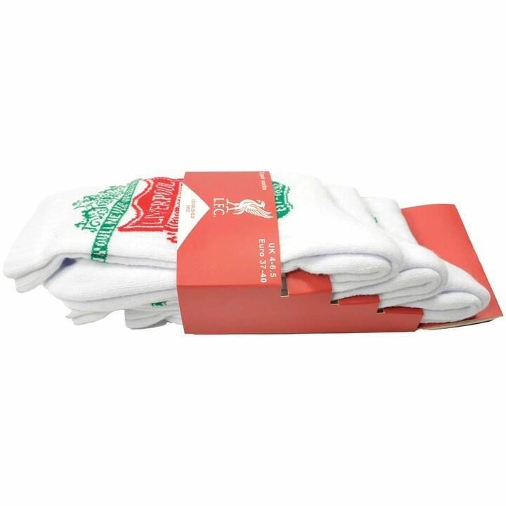 LIVERPOOL FC Liverpool FC Three Pack Sports Socks White Red 8 to 11 UK