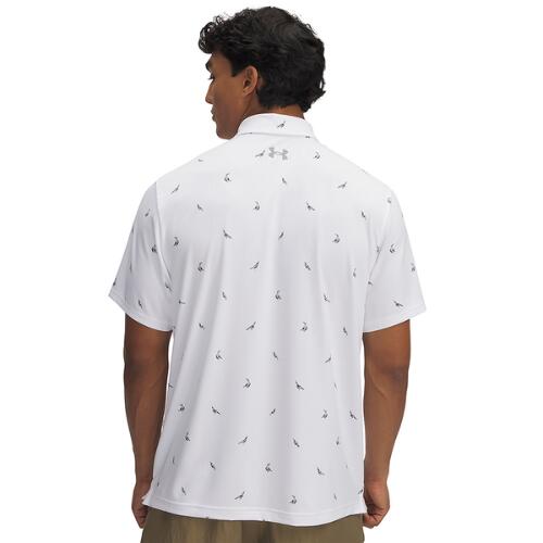 Under Armour Heren Playoff Golf Polo 3.0 Printed White/Steel 2/2