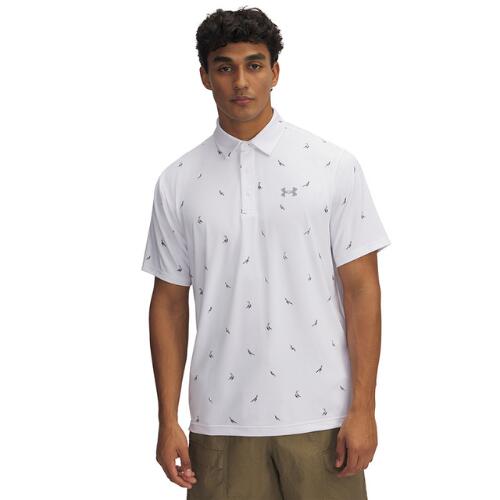 UNDER ARMOUR Under Armour Heren Playoff Golf Polo 3.0 Printed White/Steel