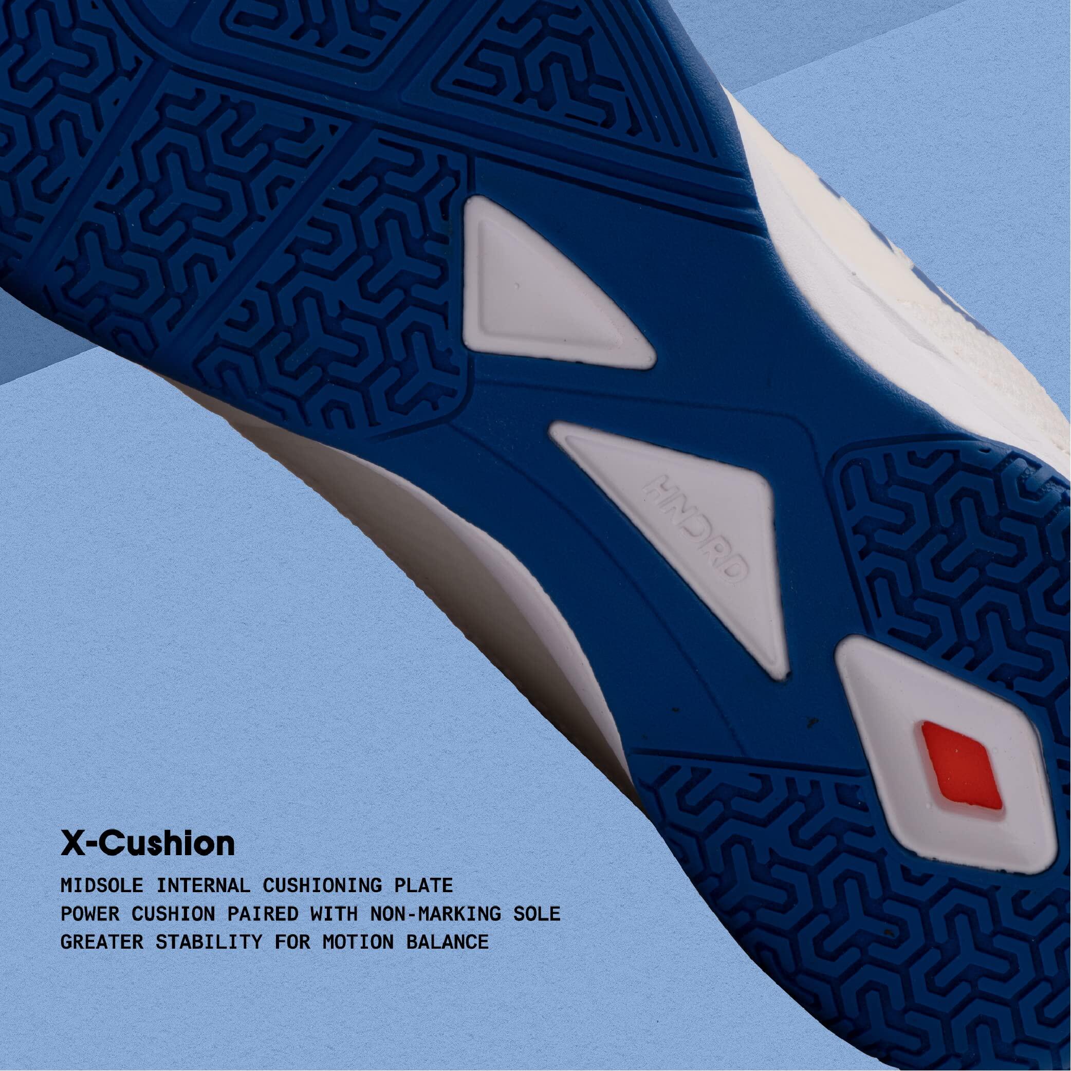 HUNDRED Xoom Pro Badmintonschuhe Herren Weiß/Blau – Größe UK 9/EU 43 5/7