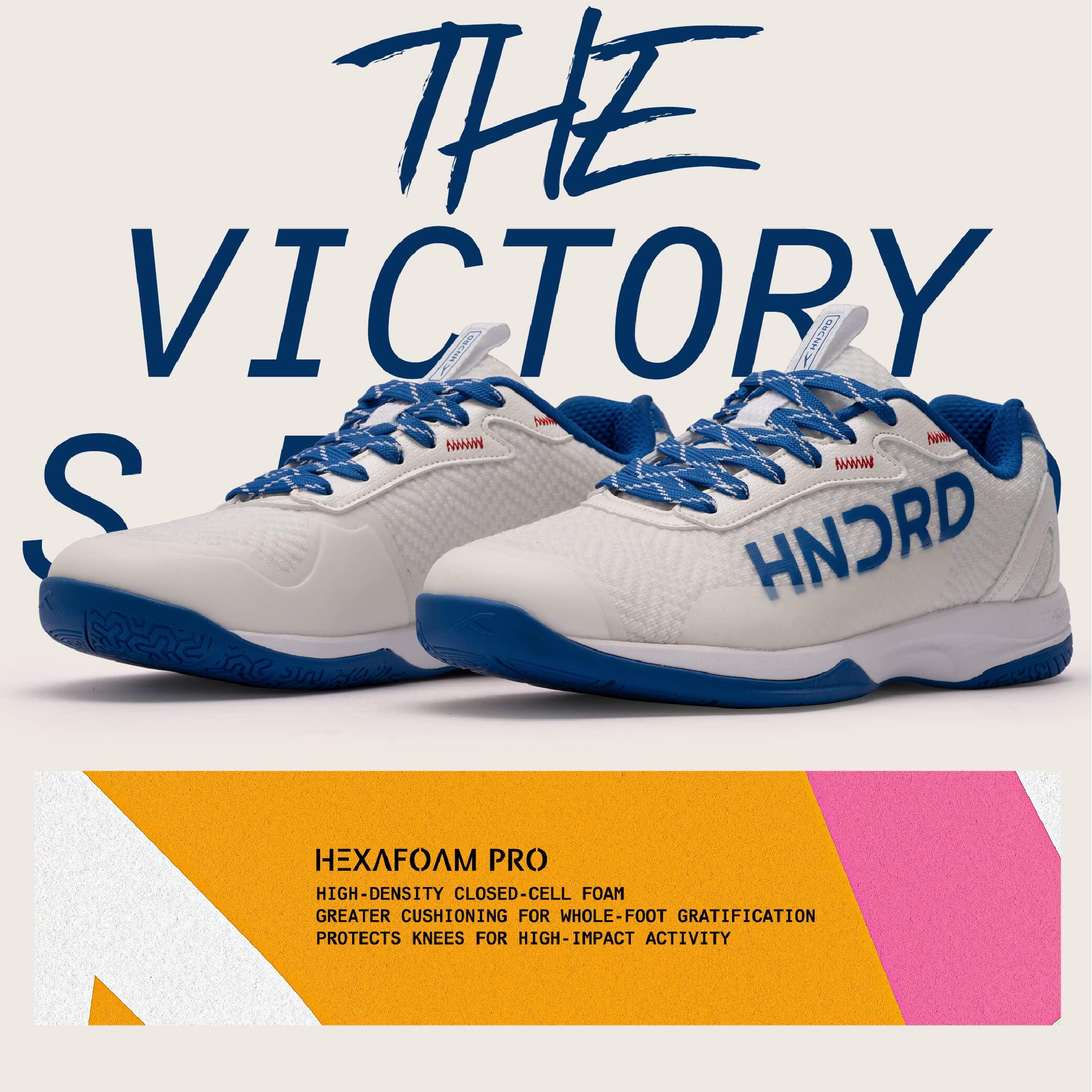 HUNDRED Xoom Pro Badmintonschuhe Herren Weiß/Blau – Größe UK 9/EU 43 4/7