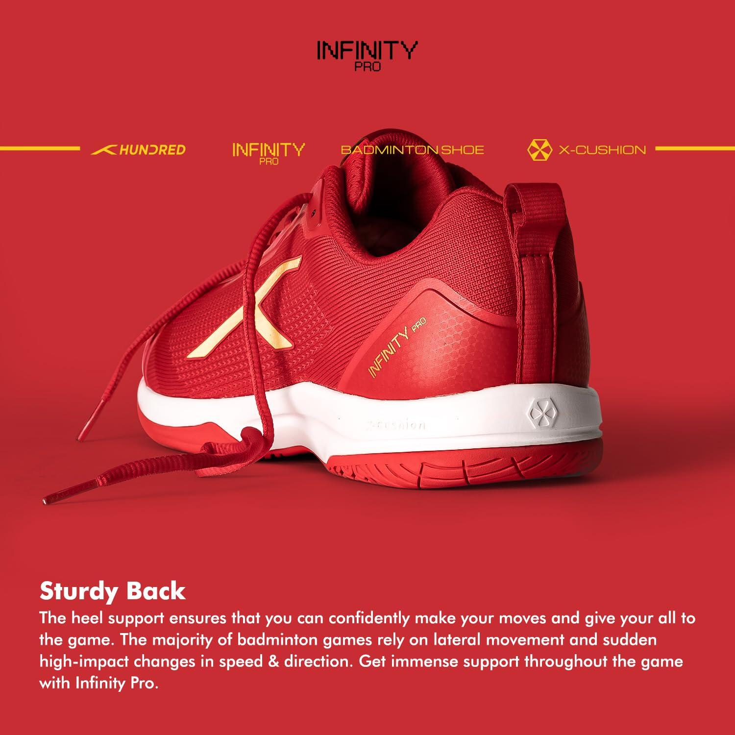 HUNDRED Infinity Pro Herren Hallenschuhe Rot/Gold EU40 4/7