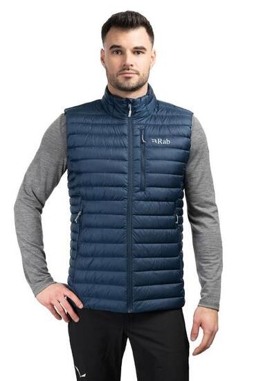 Piumino smanicato uomo Rab Microlight blu