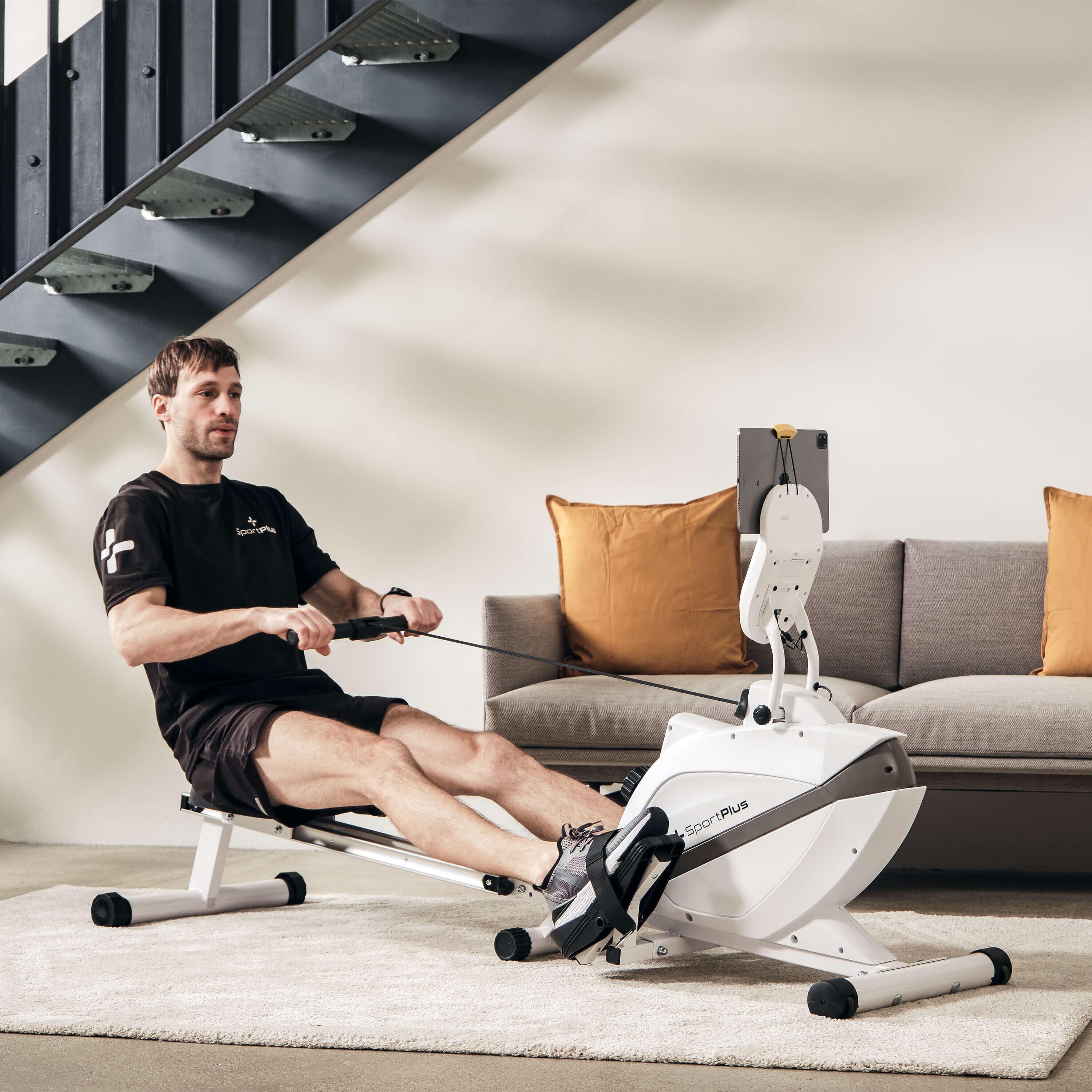 Rameur SportPlus avec compatibilité app & système de frein magnétique 7/7