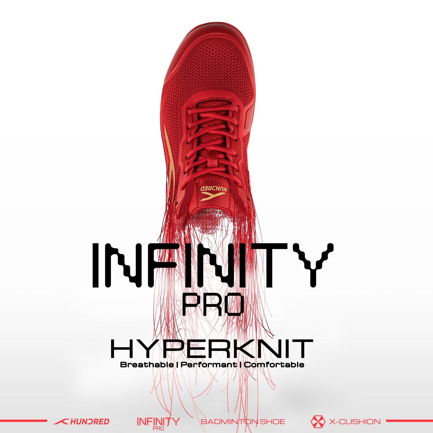 HUNDRED Infinity Pro Herren Hallenschuhe Rot/Gold EU43 5/7