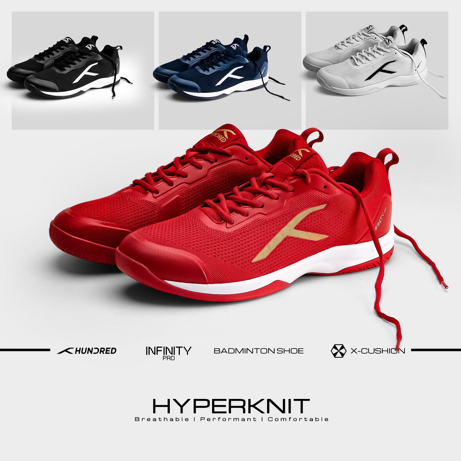 HUNDRED Infinity Pro Herren Hallenschuhe Rot/Gold EU43 6/7