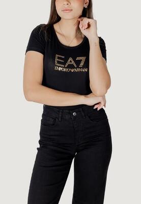 Crop top t-shirt dames zwart