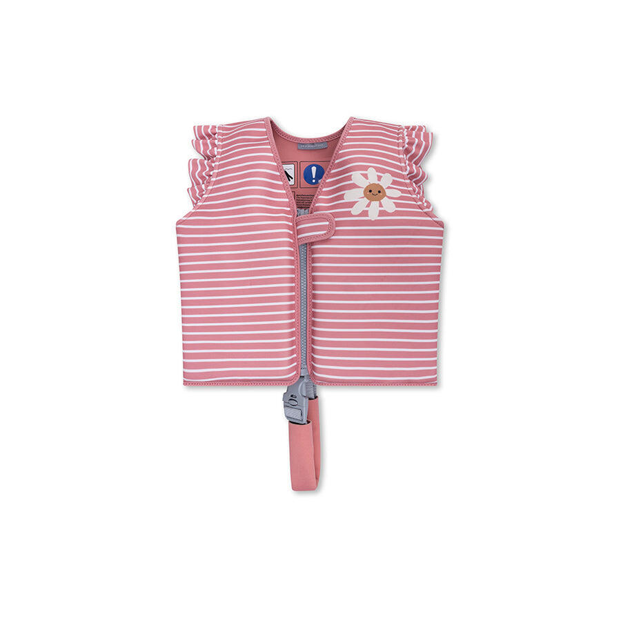 SWIM ESSENTIALS Swim Essentials | Rood/Wit Bloemen Gestreept Zwemvest 3-6 jaar