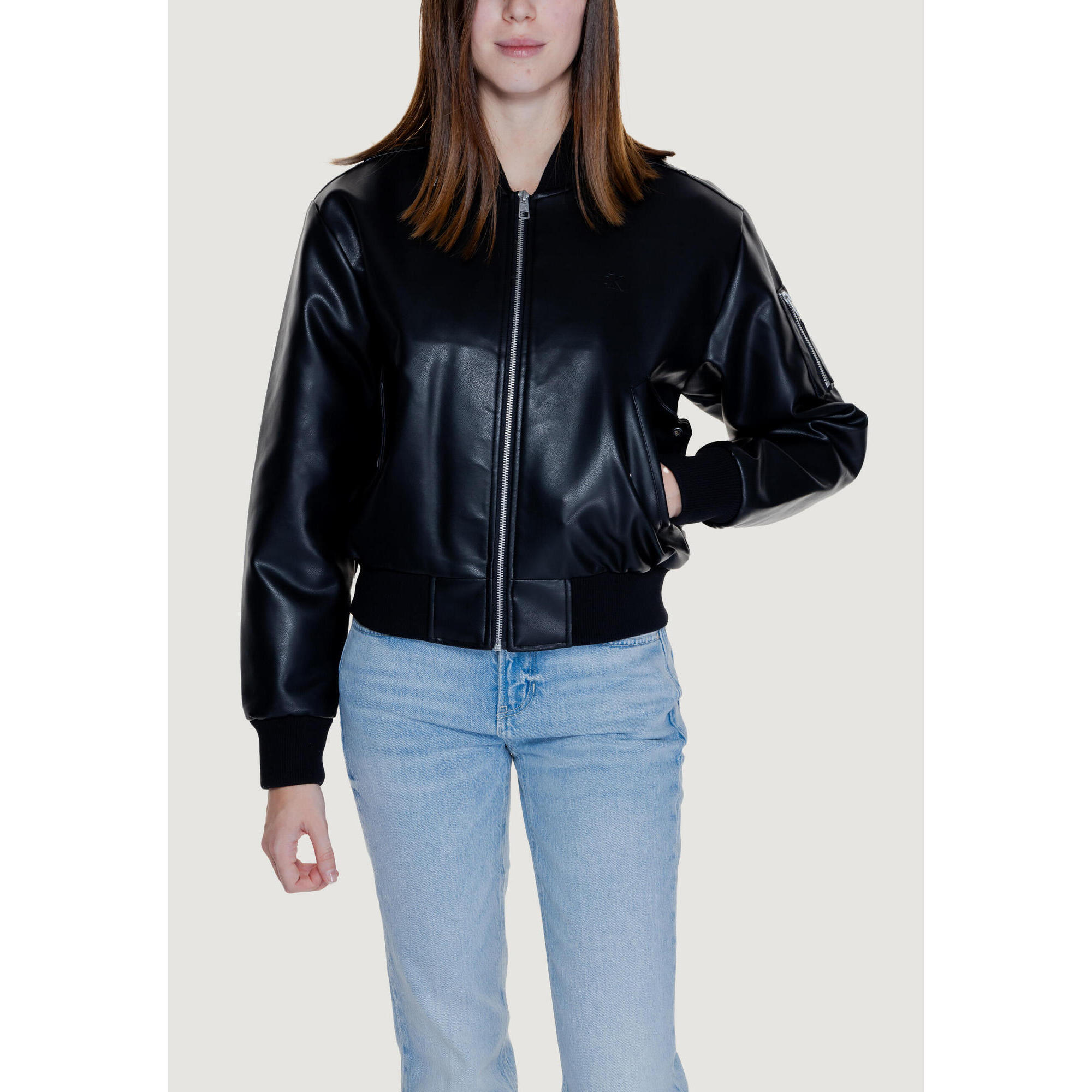 Calvin Klein - Doudoune Duvet Faux Leather Bomber Femme Noir - Doudoune Duvet - Noir - Decathlon
