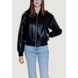 doudoune duvet FAUX LEATHER BOMBER FEMME NOIR