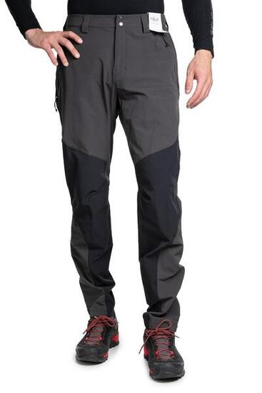 Pantaloni softshell uomo Rab Torque Mountain Long grigio scuro/nero M