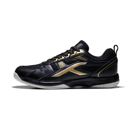 HUNDRED Raze Badminton Schuhe für Herren (Schwarz/Gold, EU 40/UK 6/US 7)