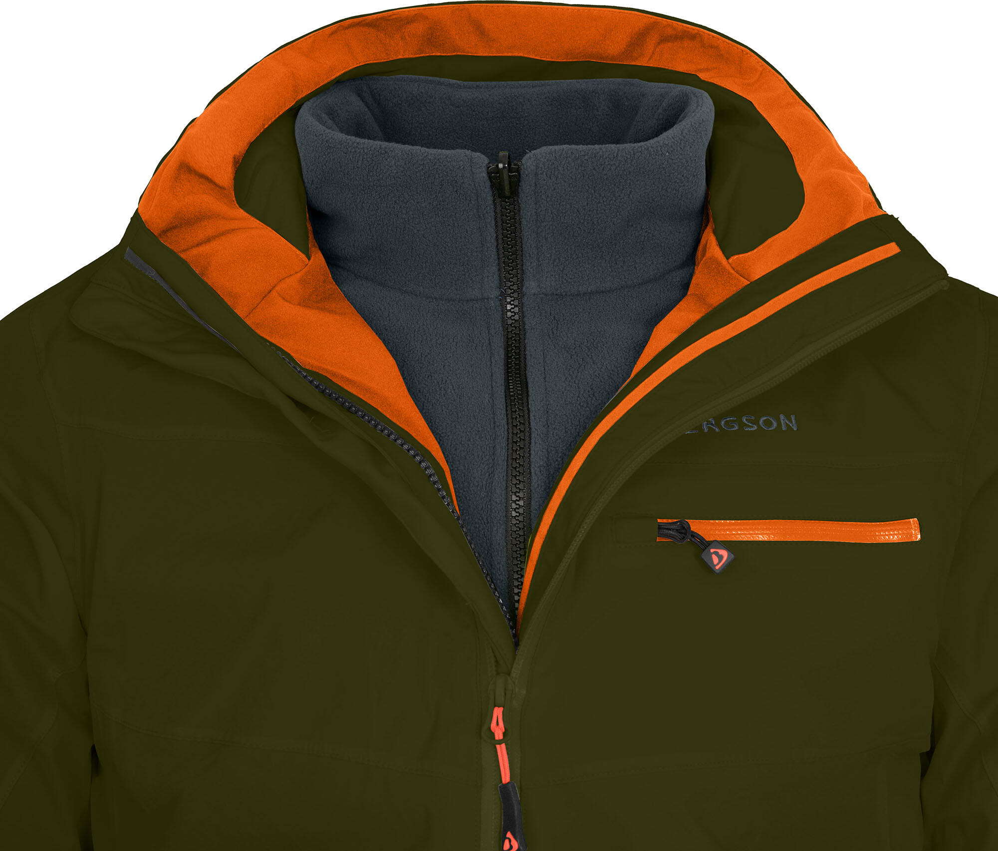 Regenjacke Fleece Innenjacke, 20000 mm Wassersäule gün 5/7