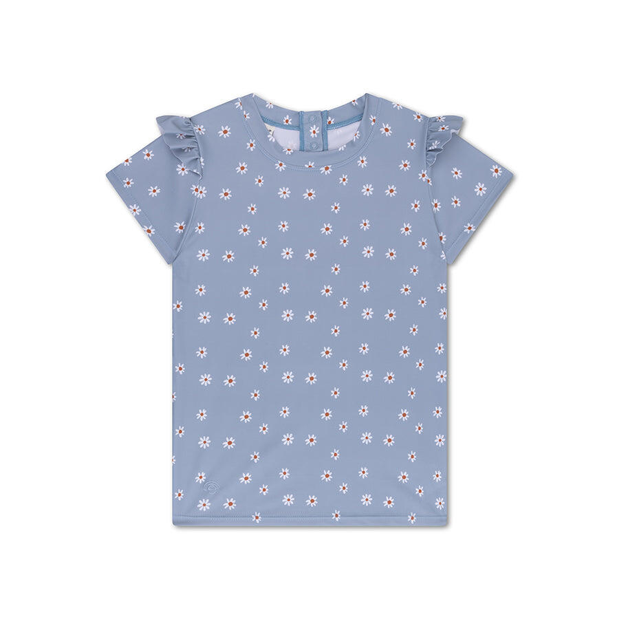 SWIM ESSENTIALS Swim Essentials | Maglia Fiori Anti-UV Blu con Maniche Corte