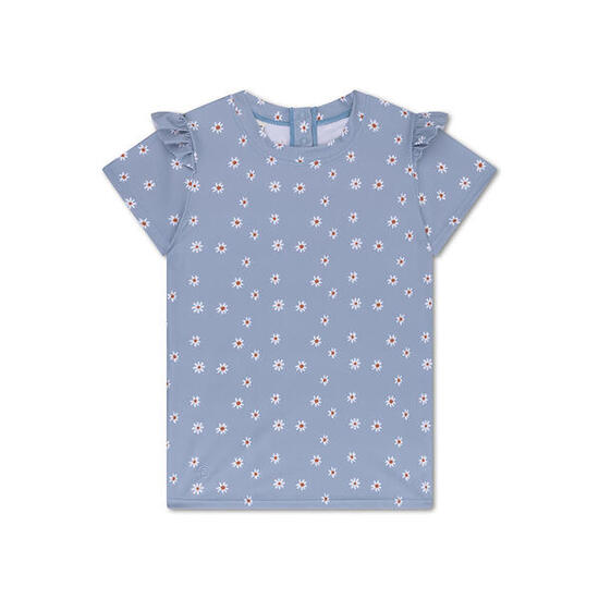 T-shirt de bain - manches courtes - bleu - marguerite - 98/104