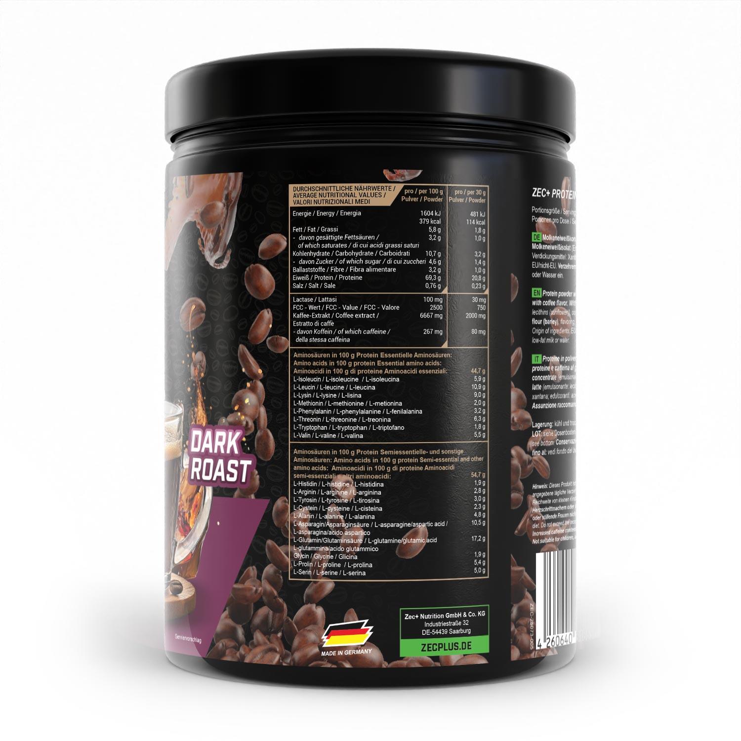 Zec+ Protein Coffee (450g) Dark Roast - Aliments fonctionnels 2/3