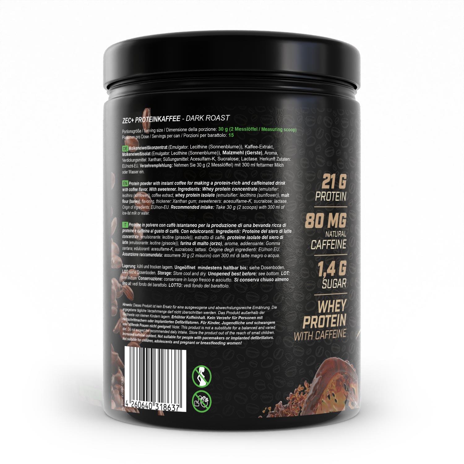 Zec+ Protein Coffee (450g) Dark Roast - Aliments fonctionnels 3/3