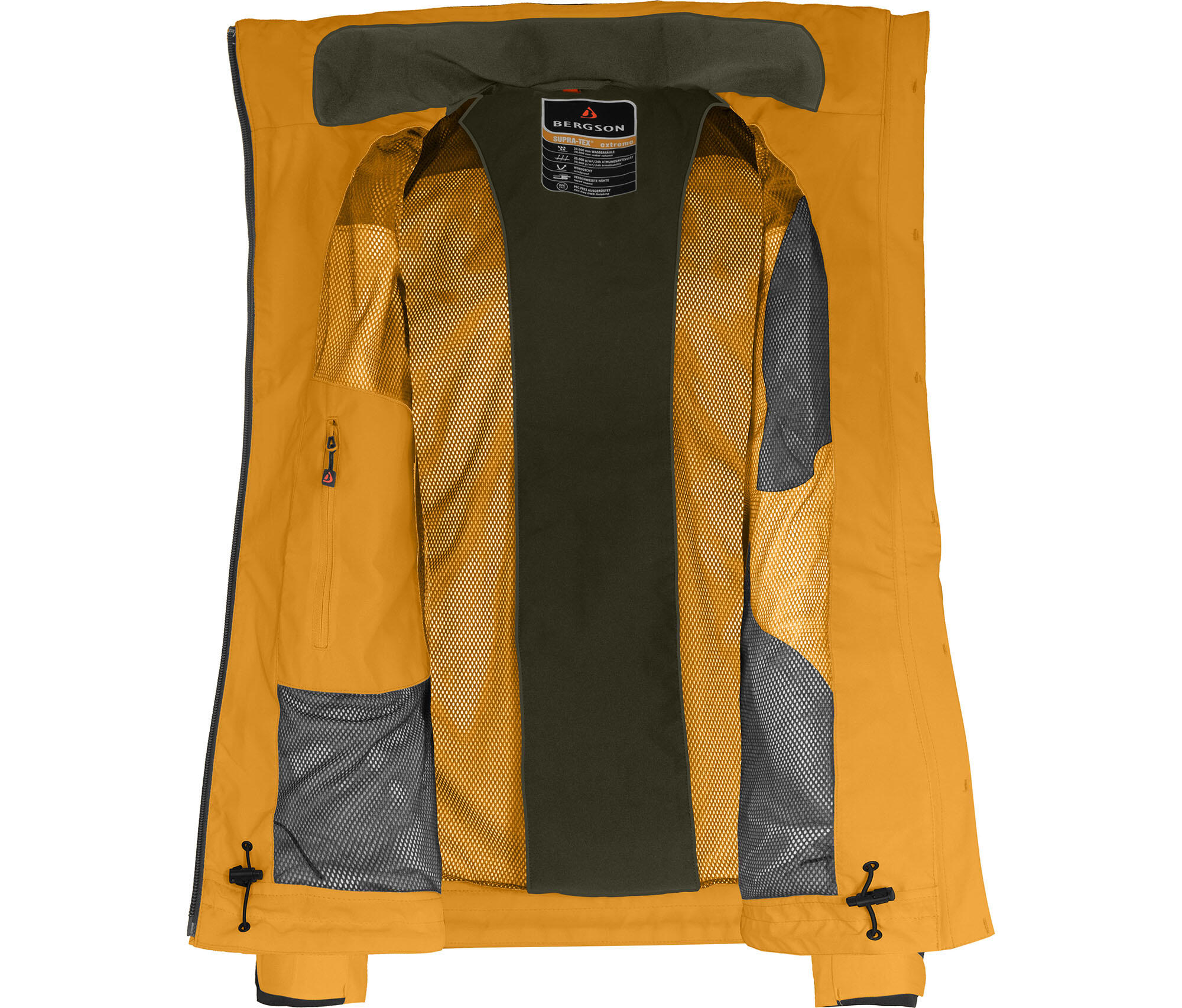 Regenjacke Netzfutter, 20000 mm Wassersäule gold 5/7