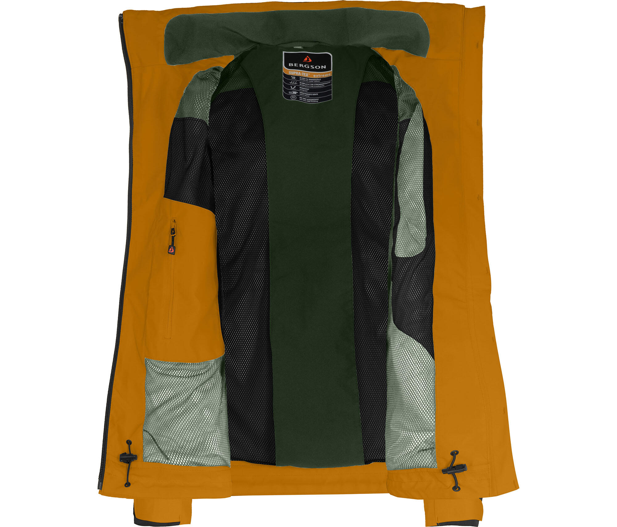 Regenjacke Fleece Innenjacke, 20000 mm Wassersäule gold 5/6