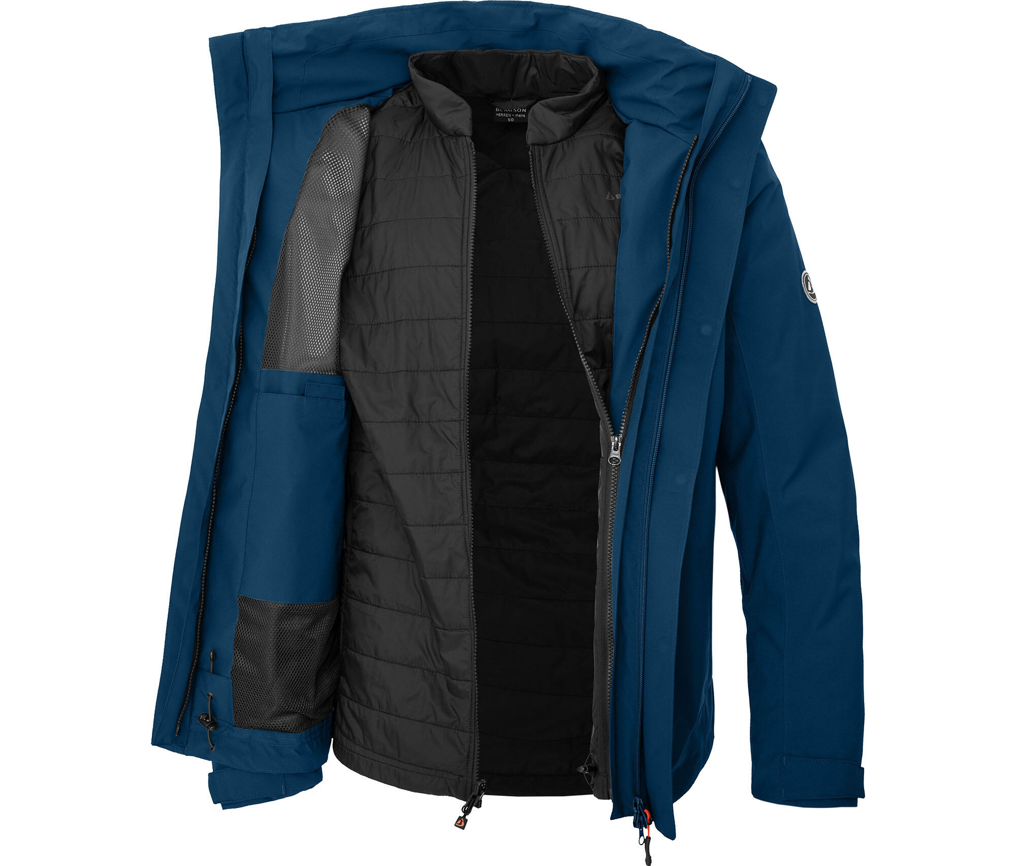 Regenjacke mit Innen-Steppjacke, 20000mm Wassersäule Blau 5/7