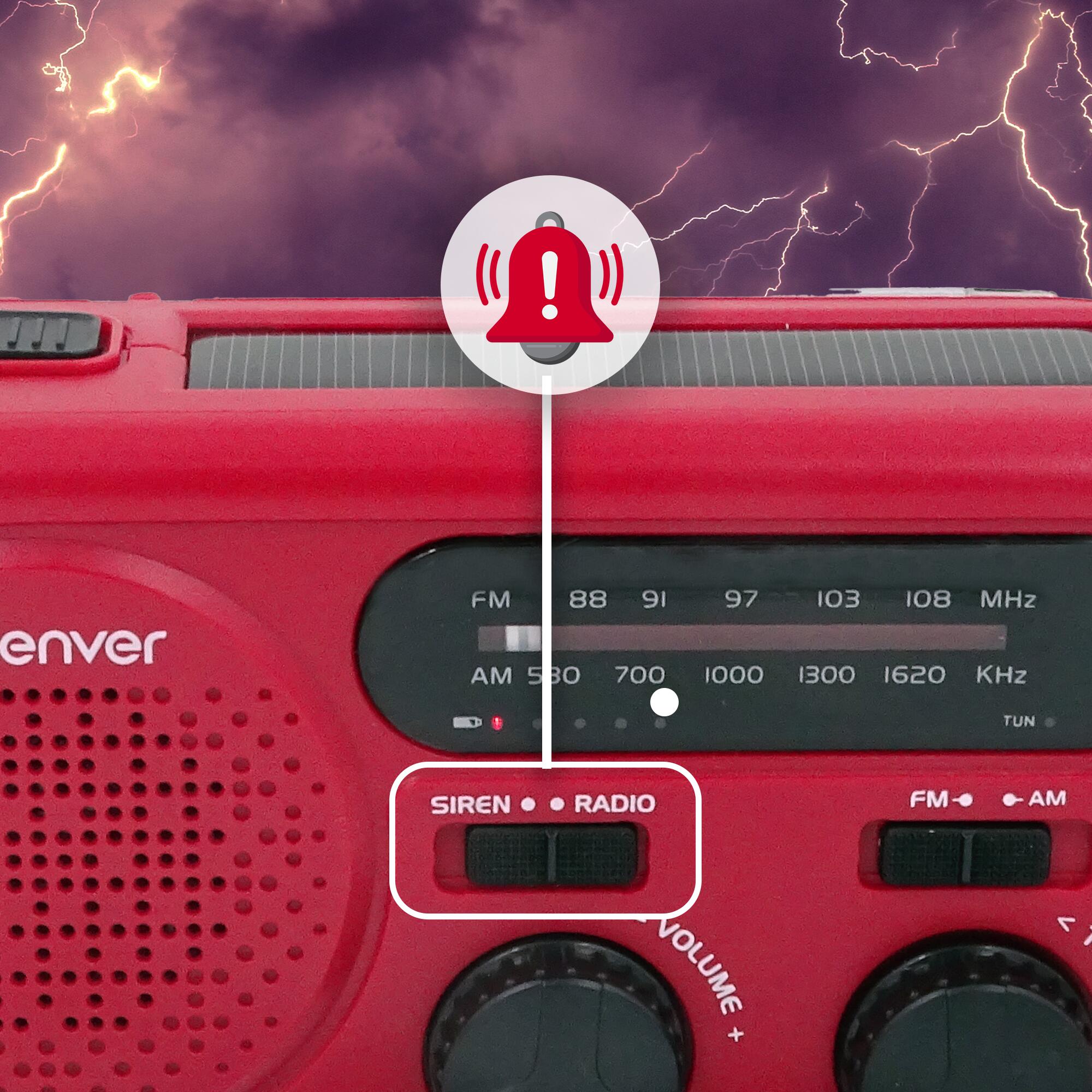 Radio d'urgence - Powerbank 2000mAh - Energie solaire - FM - SirèneSOS - SCR2010 2/7
