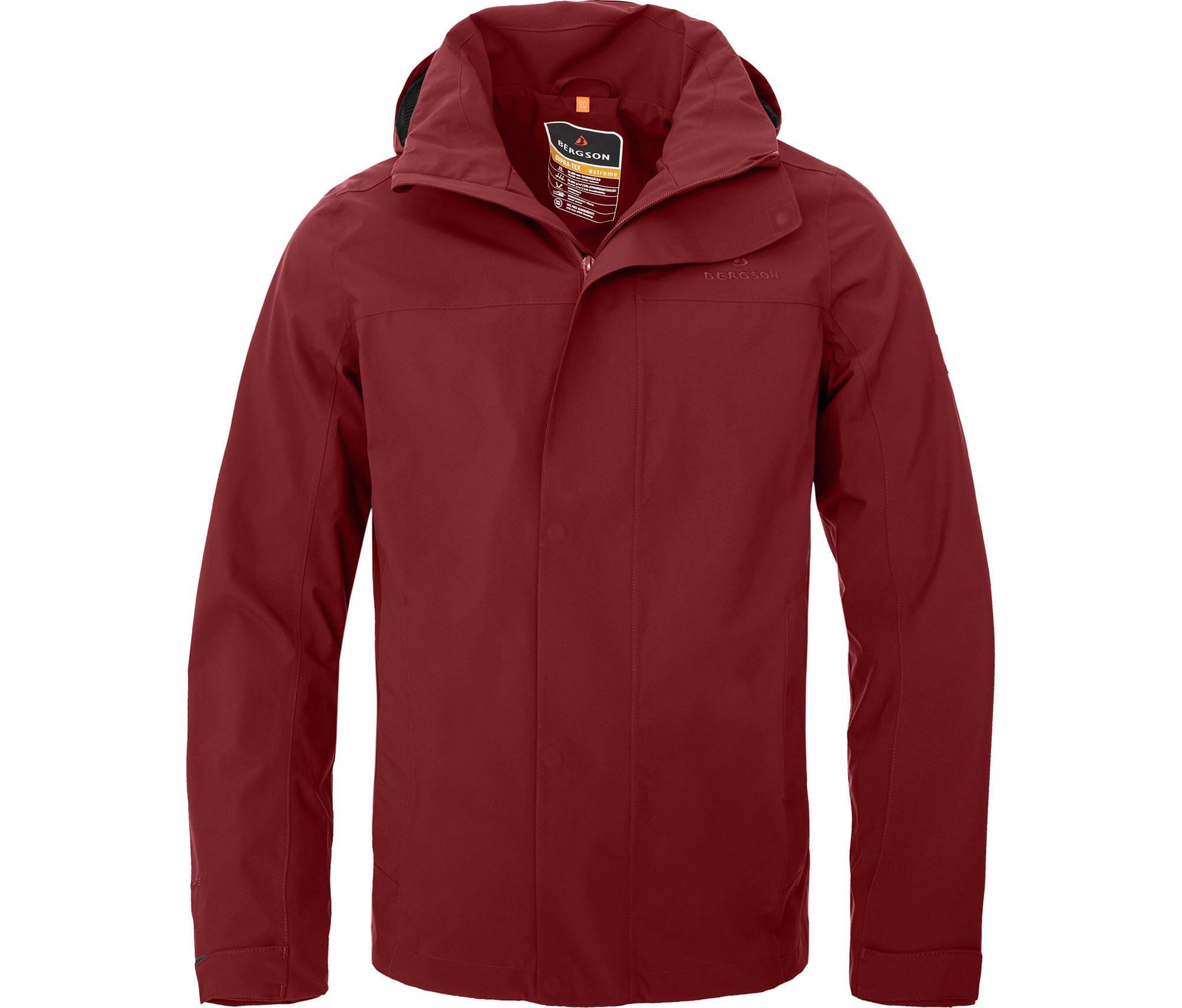 Regenjacke gefüttert, wasserdicht, atmungsaktiv Rot 2/5