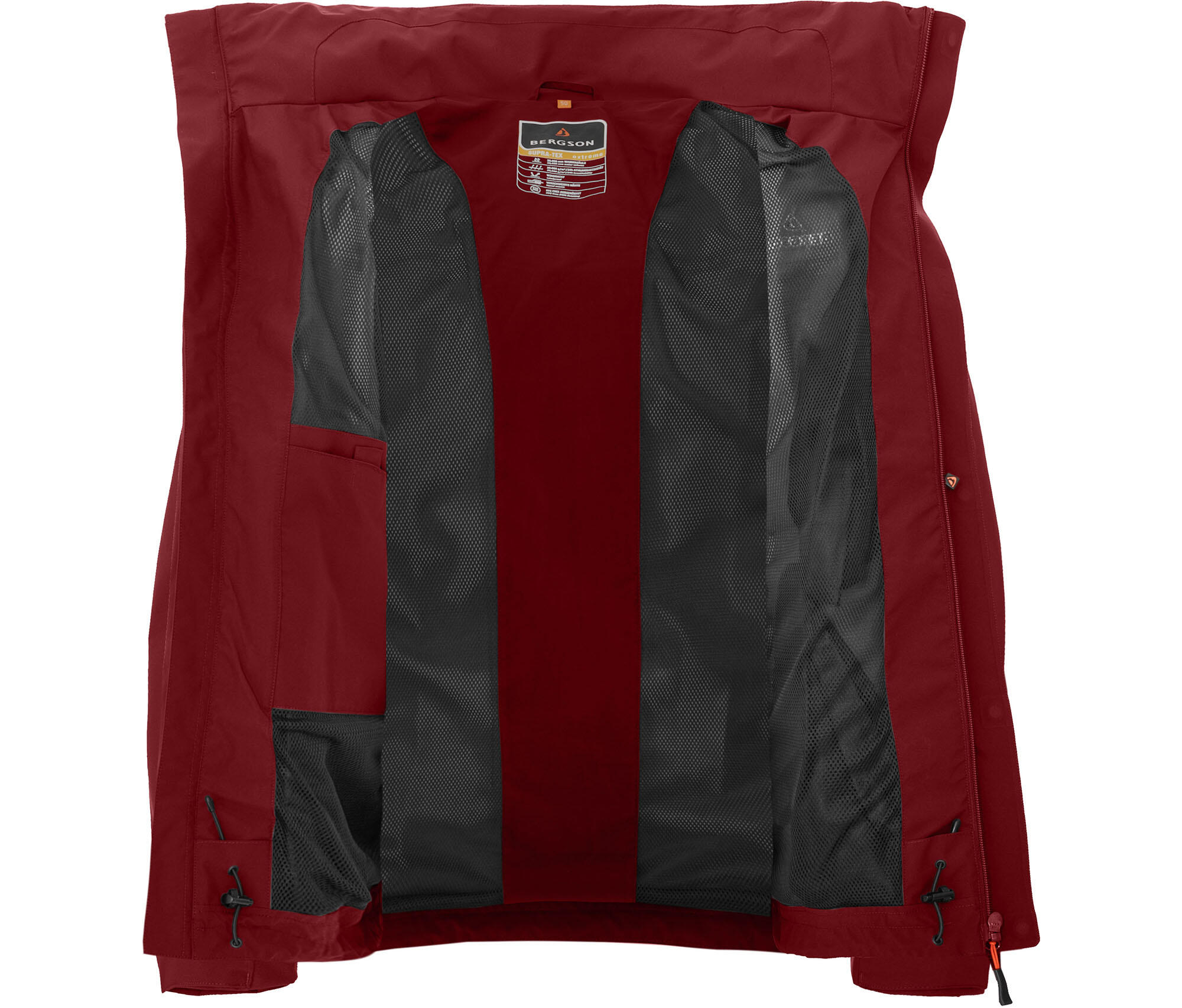 Regenjacke gefüttert, wasserdicht, atmungsaktiv Rot 5/5