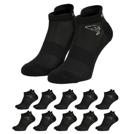 Sport Sneaker Socken | 10 Paar | Damen und Herren | Schwarz