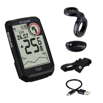 Rox 4.0 endurance zwart gps fietscomputer - cardio pack