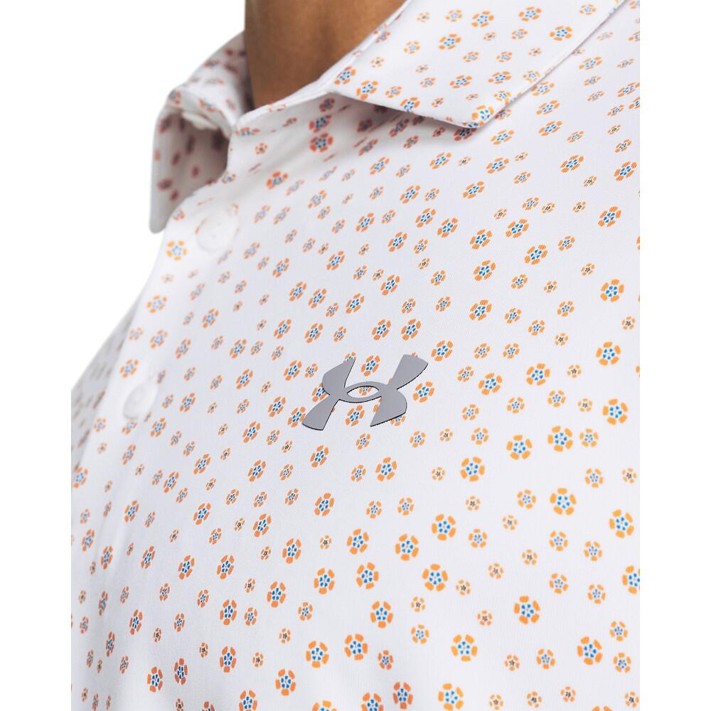 Under Armour Playoff Golfpolo 3.0 Printed-Tudor Rose White 3/5