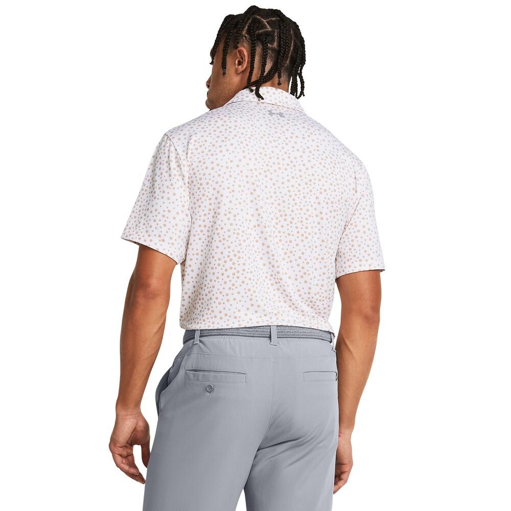 Under Armour Playoff Golfpolo 3.0 Printed-Tudor Rose White 4/5
