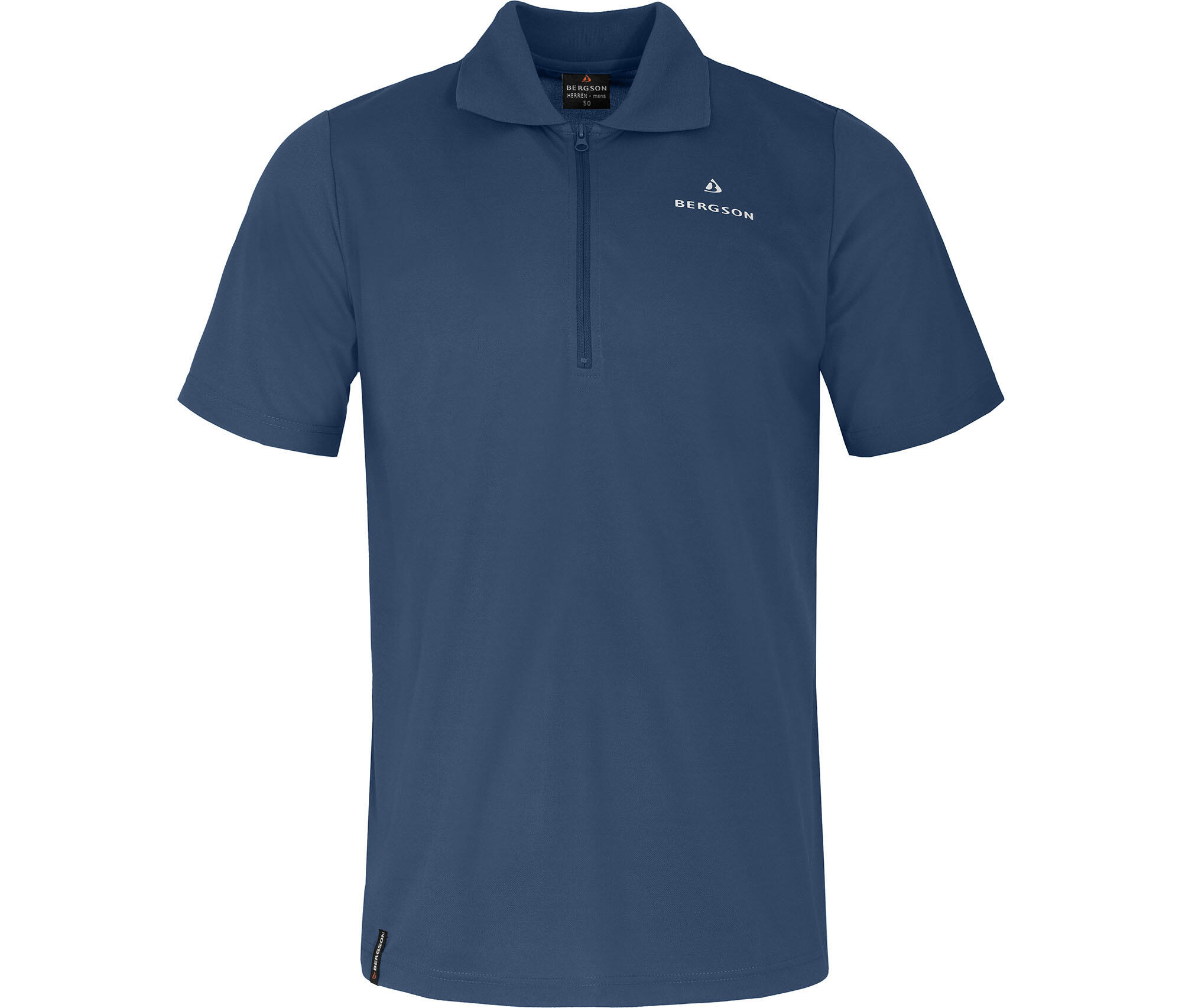 Polo-Shirt Reißverschluss, schnelltrocknend, Pique blau 2/3