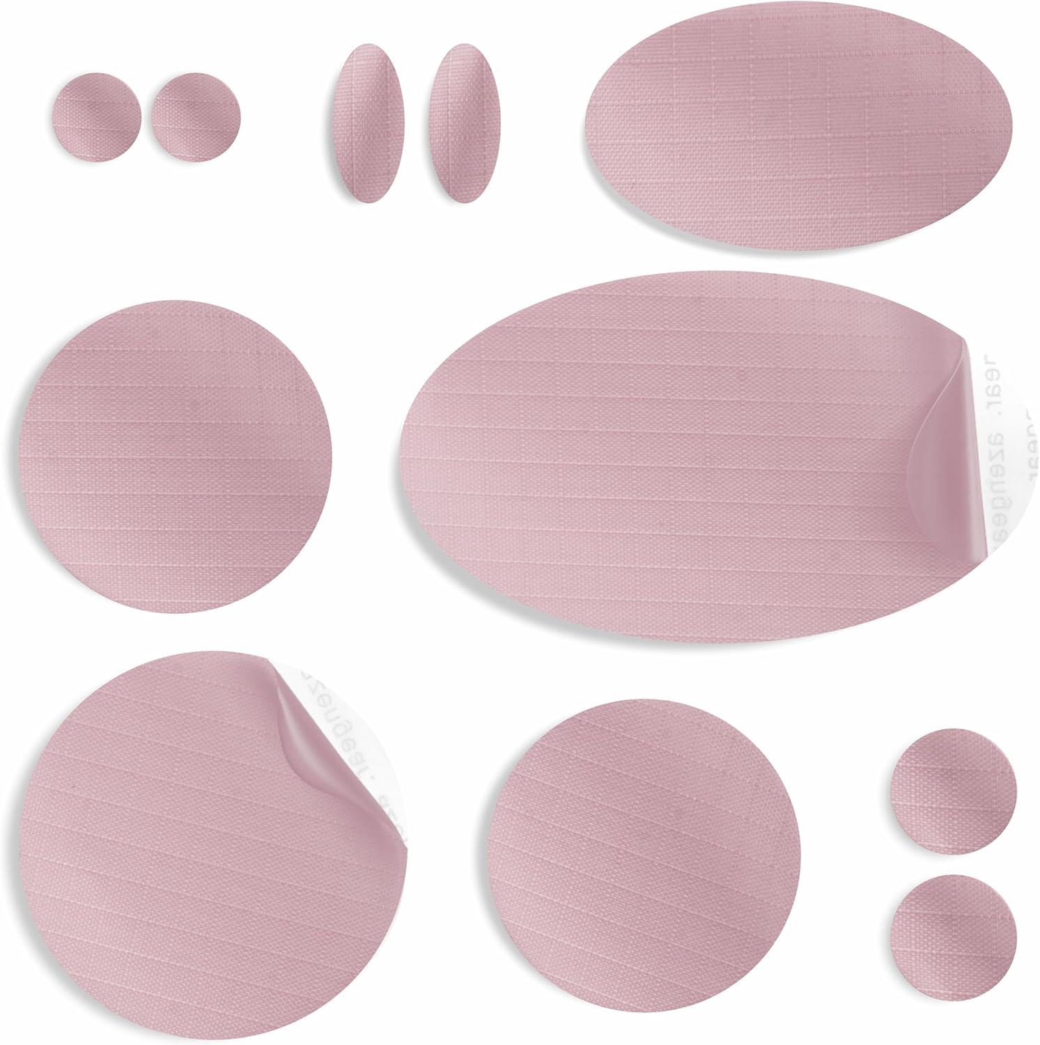 AZENGEAR Down Jacket Repair Patches - Self-Adhesive, Waterproof (Dusty Rose)