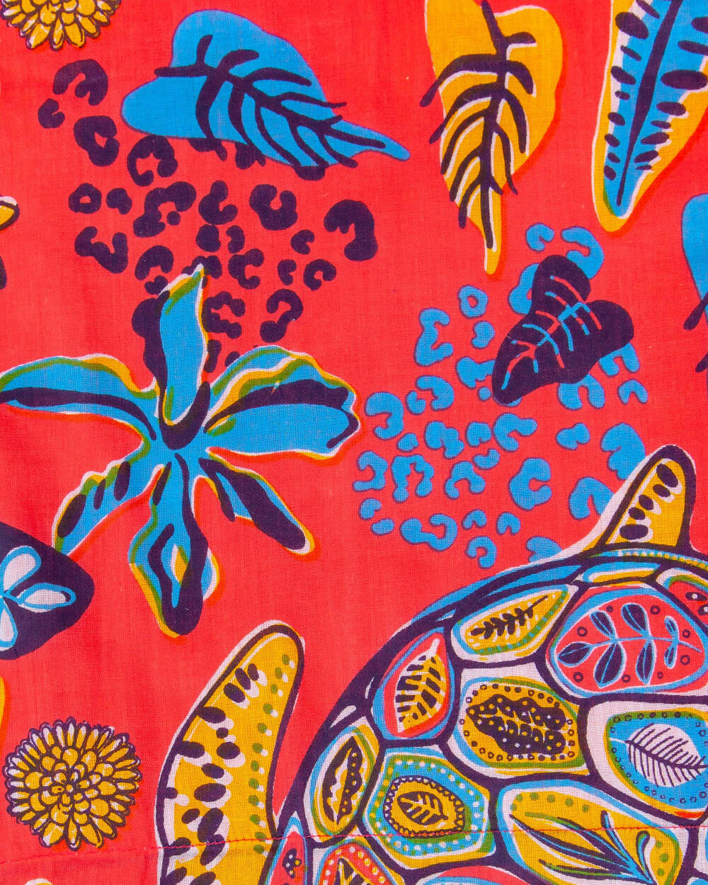 PAREO ESTAMPADO CON RIZO TORTUGA CORAL 3/4