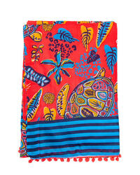 PAREO IMPRIMÉ TORTUE CORAIL