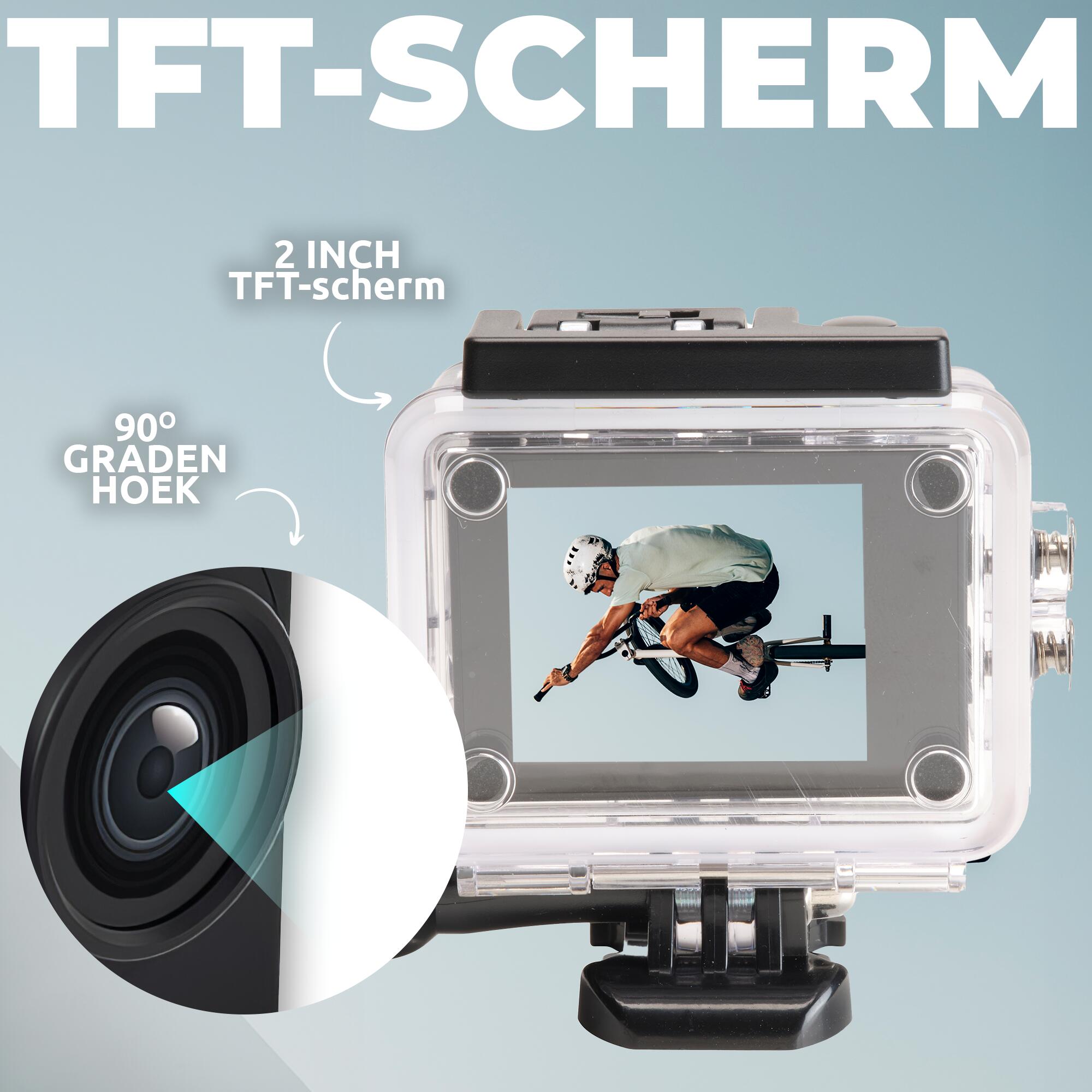 Action Camera Full HD - 5 MP-  30M Waterdicht - Incl. Accessoires - ACT324 5/6