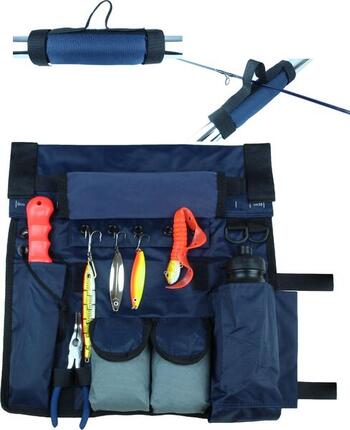 3-tlg. Set zum Bootsangeln mit Reling Tasche und 2 Reling-Rutenhaltern