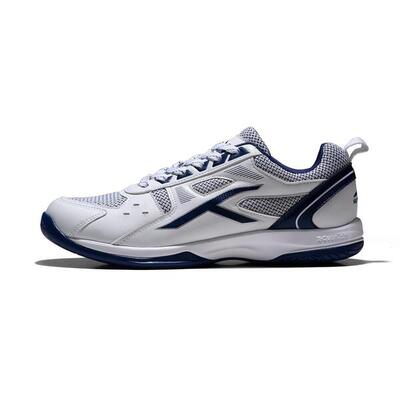 HUNDRED Raze Badminton Schuhe für Herren (Weiß/Navy Blau, UK 6/US 7/EU 40)