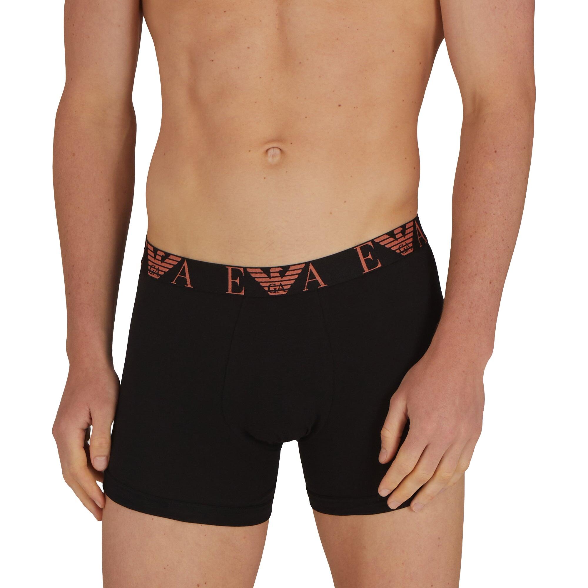 Stretch Cotton Logo 3 Pack Boxers Black/Black/Black 3/4